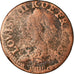 Moneda, Francia, Louis XIII, Double Tournois, 1643, Corbeil, BC, Cobre