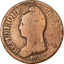 Munten, Frankrijk, Dupré, Decime, AN 8, Metz, ZG+, Bronze, KM:644.2