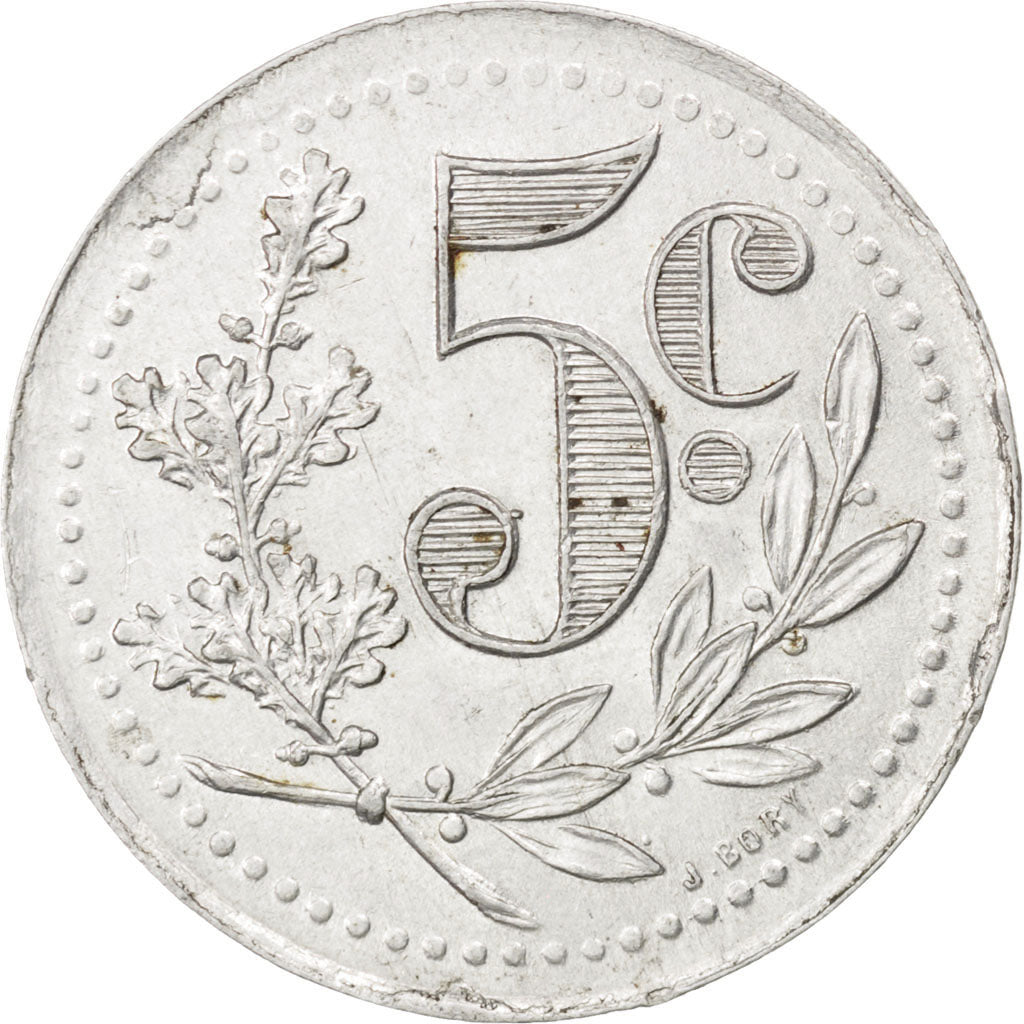 Coin, Algeria, 5 Centimes, 1921, AU(50-53), Aluminium, Elie:10.16