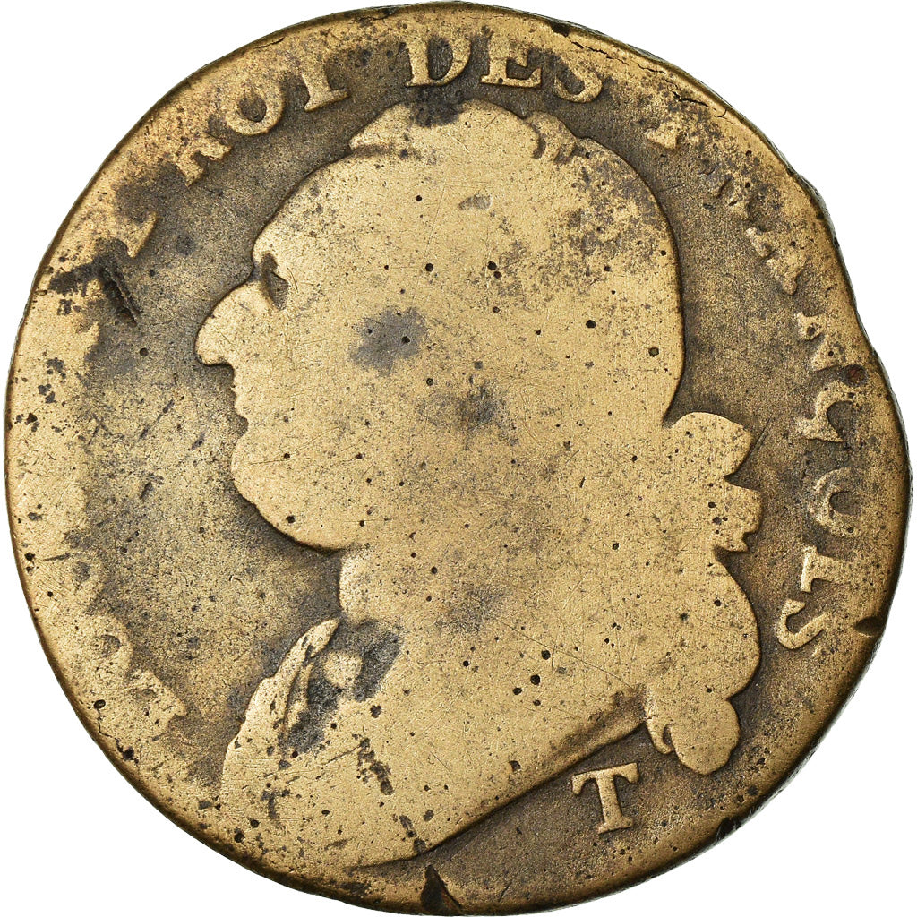 Munten, Frankrijk, Louis XVI, 12 Deniers, 1792, Saumur, ZG+, Métal de cloche