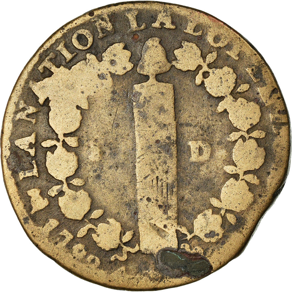 Munten, Frankrijk, Louis XVI, 12 Deniers, 1792, Saumur, ZG+, Métal de cloche