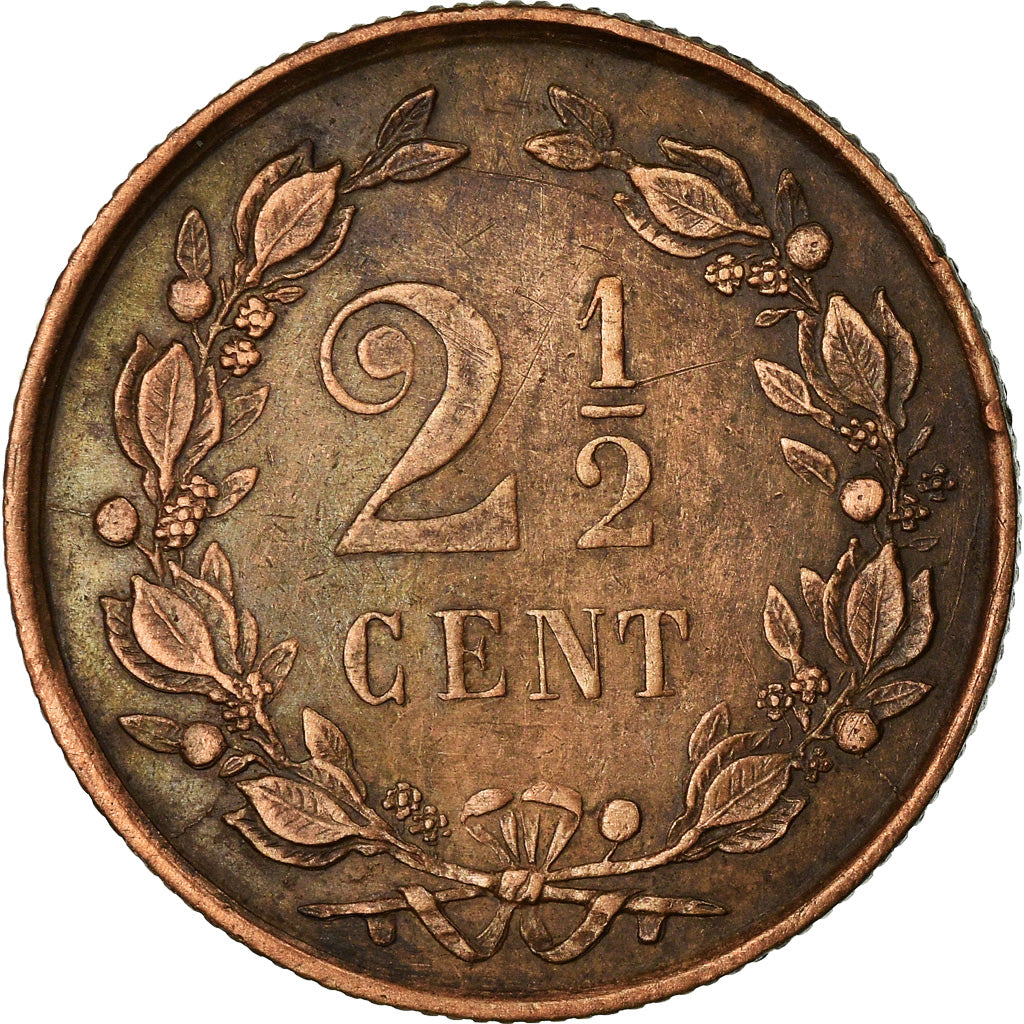 Coin, Netherlands, William III, 2-1/2 Cent, 1881, EF(40-45), Bronze, KM:108.1