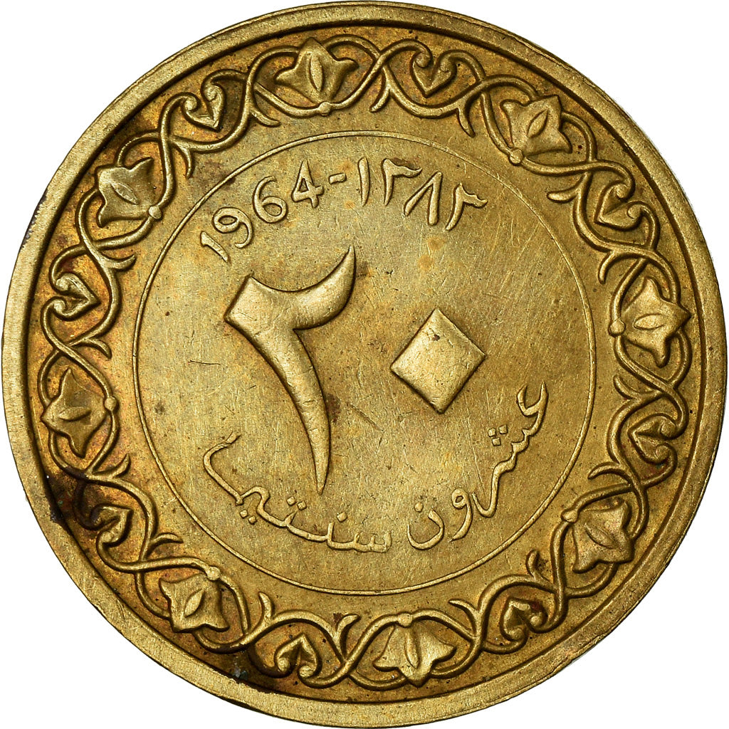 Coin, Algeria, 20 Centimes, 1964/AH1383, AU(50-53), Aluminum-Bronze, KM:98
