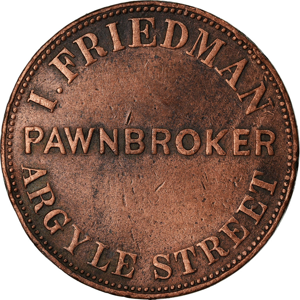 Australia, Token, I. Frideman pawnbroker, 1857, VF(20-25), Copper