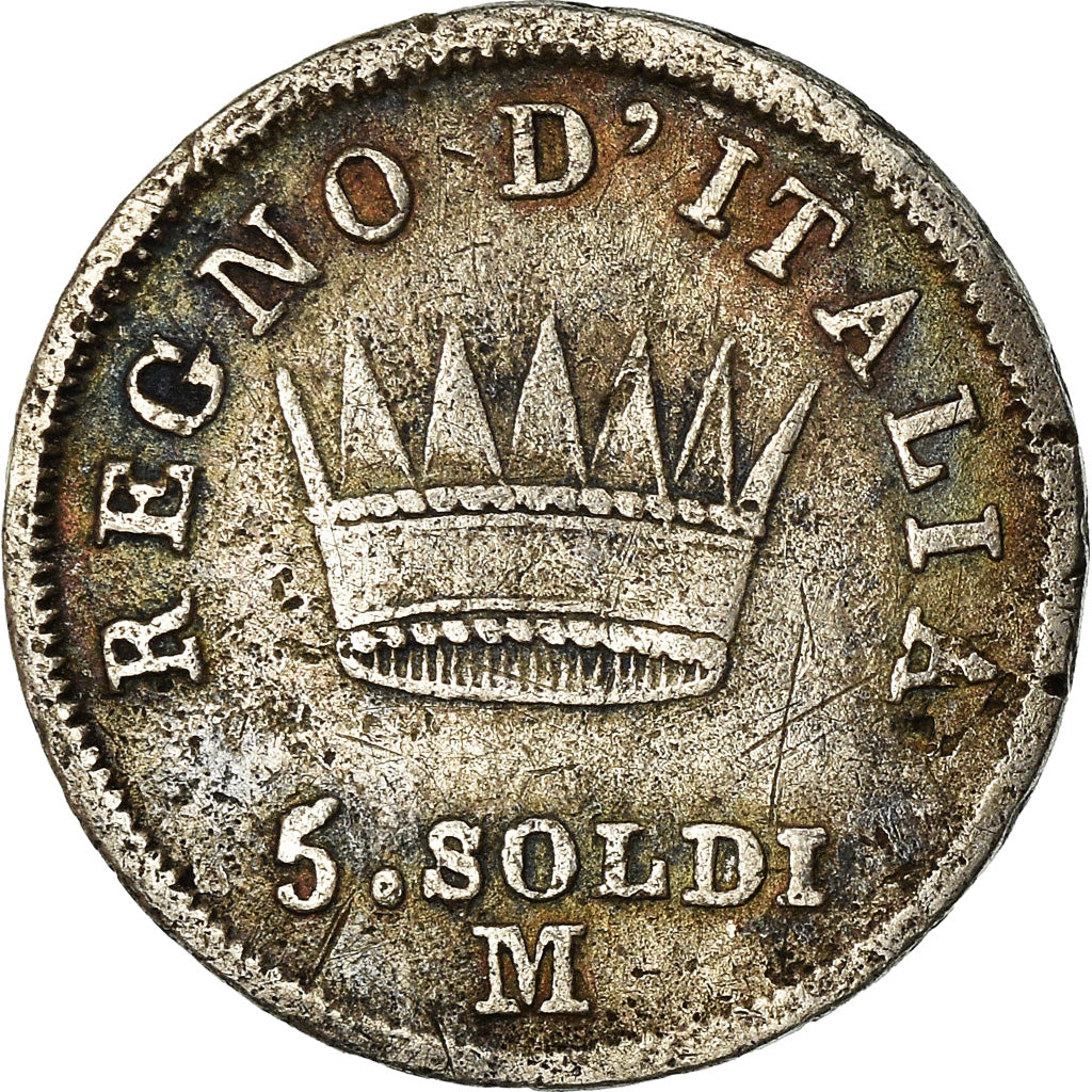 Münze, Italien Staaten, KINGDOM OF NAPOLEON, Napoleon I, 5 Soldi, 1813, Milan