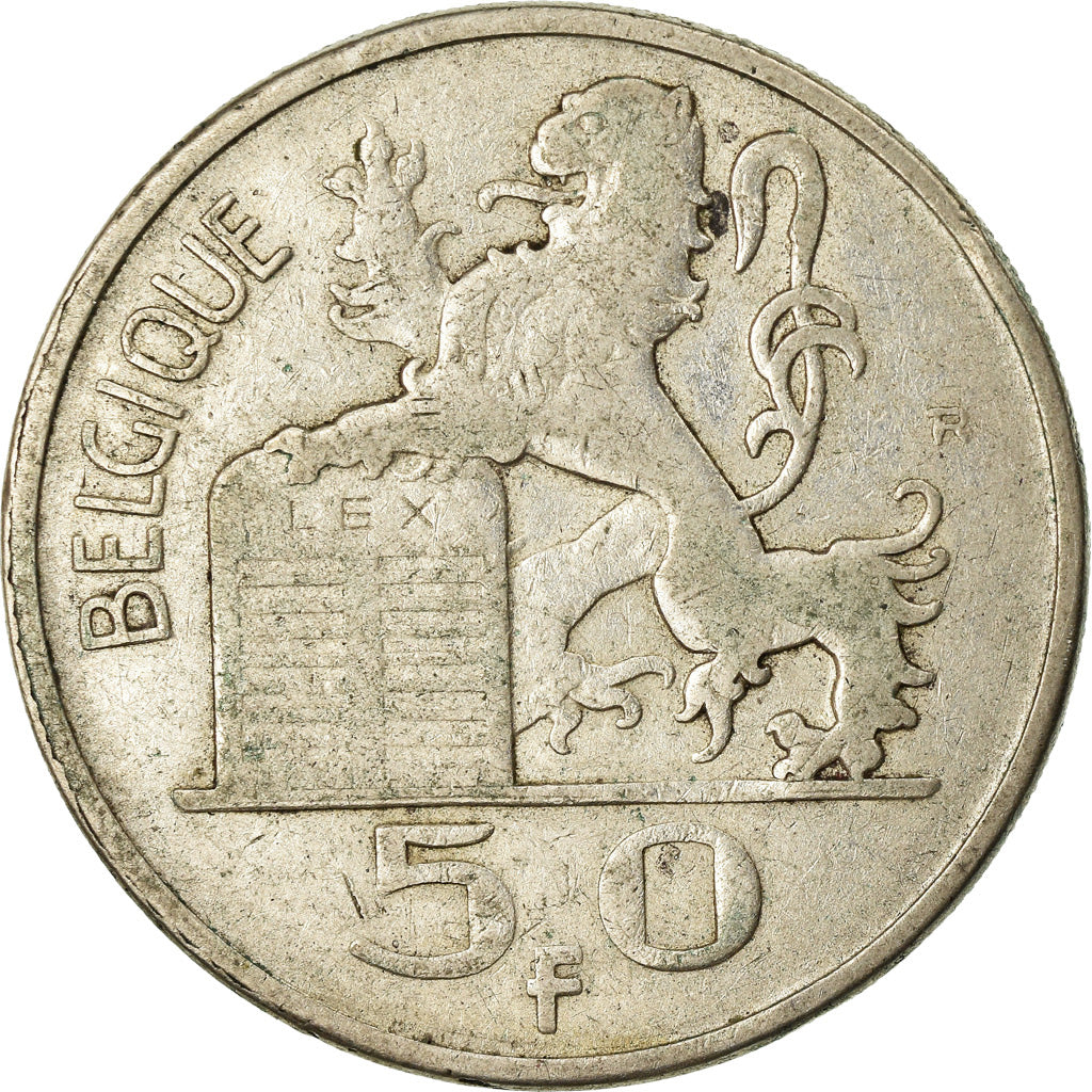 Moeda, Bélgica, 50 Francs, 50 Frank, 1951, VF(30-35), Prata, KM:136.1