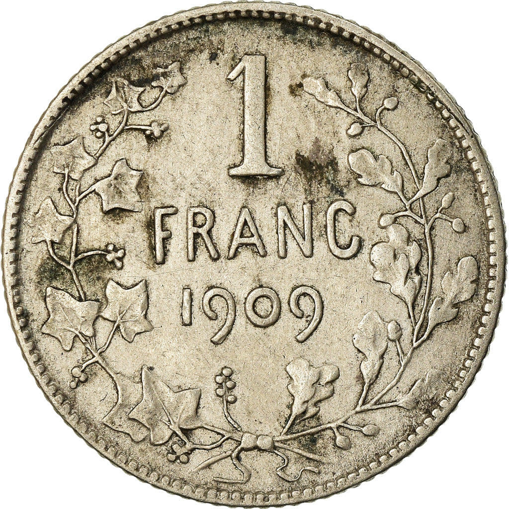 Coin, Belgium, Leopold II, Franc, 1909, EF(40-45), Silver, KM:56.1