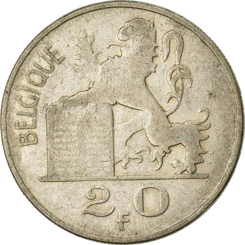 Coin, Belgium, 20 Francs, 20 Frank, 1950, VF(20-25), Silver, KM:140.1