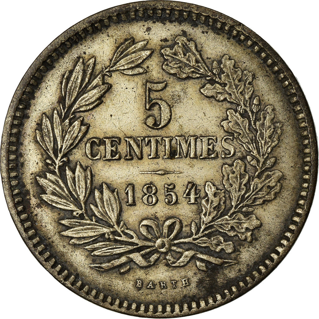 Coin, Luxembourg, William III, 5 Centimes, 1854, Utrecht, EF(40-45), Bronze