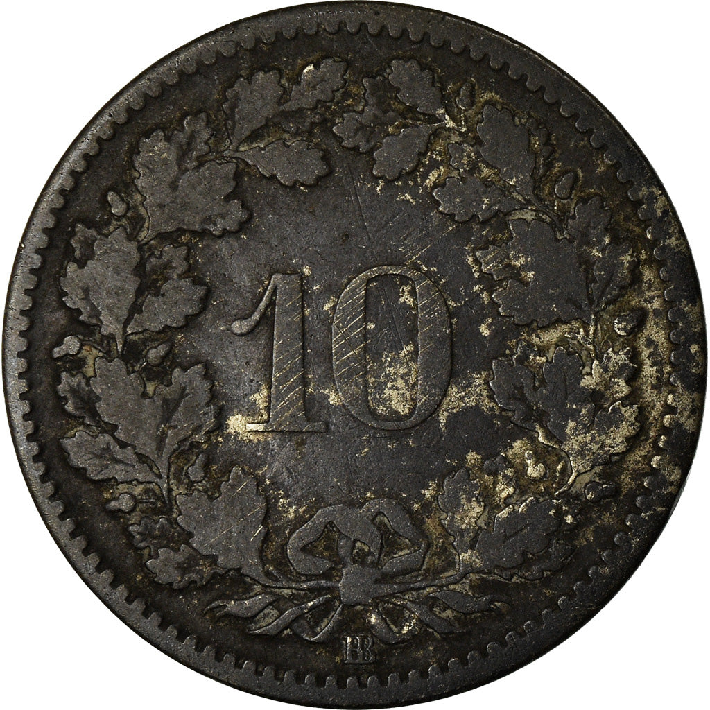 Coin, Switzerland, 10 Rappen, 1850, Strasbourg, F(12-15), Billon, KM:6