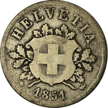 Monnaie, Suisse, 10 Rappen, 1851, Strasbourg, B+, Billon, KM:6