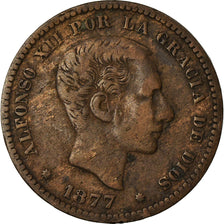 Coin, Spain, Alfonso XII, 5 Centimos, 1877, VF(30-35), Bronze, KM:674