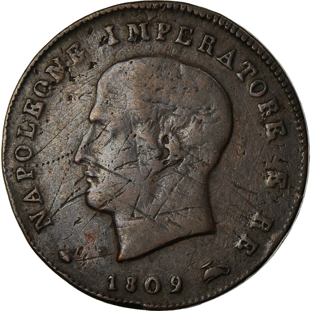 Moneta, DEPARTAMENTY WŁOSKIE, KINGDOM OF NAPOLEON, Napoleon I, 3 Centesimi