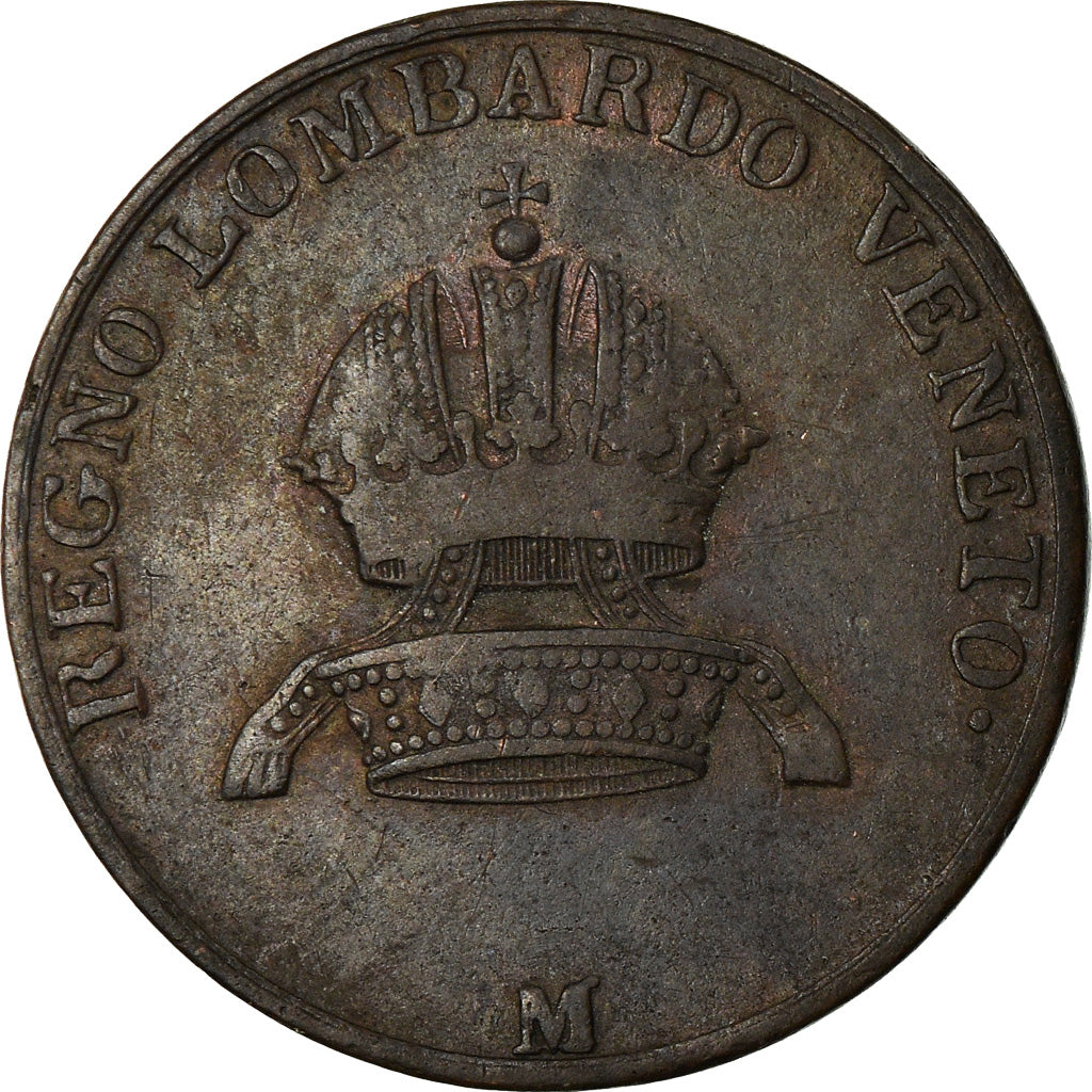 Coin, ITALIAN STATES, LOMBARDY-VENETIA, 5 Centesimi, 1822, Milan, EF(40-45)