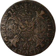 Monnaie, Pays-Bas espagnols, BRABANT, Charles II, 1/2 Liard, 6 Mites, Gigot