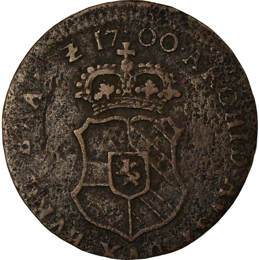 Monnaie, Pays-Bas espagnols, BRABANT, Charles II, 1/2 Liard, 6 Mites, Gigot