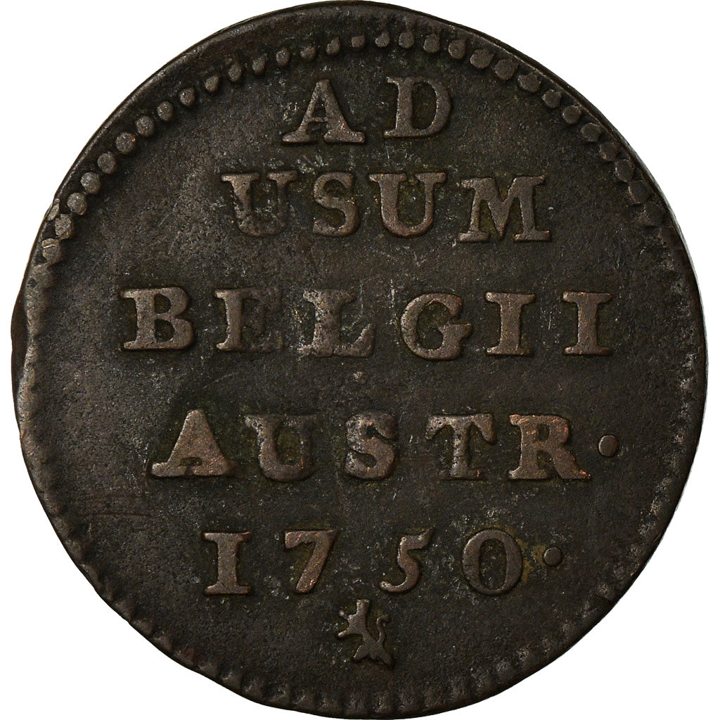 Monnaie, Belgique, Maria Theresa, Liard, 1750, Bruges, TB+, Cuivre, KM:2