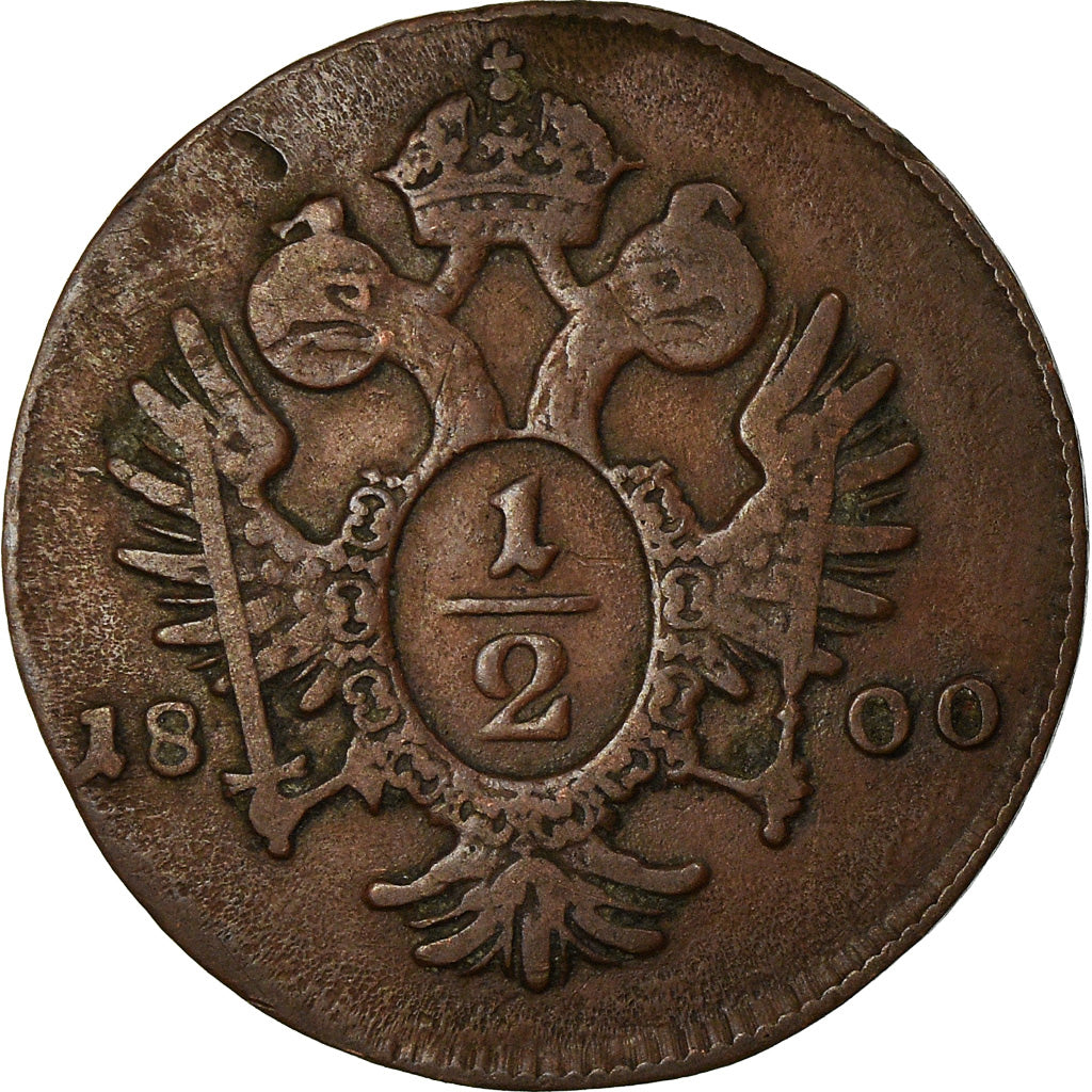 Münze, Österreich, Franz II (I), 1/2 Kreuzer, 1800, Vienne, SS, Kupfer