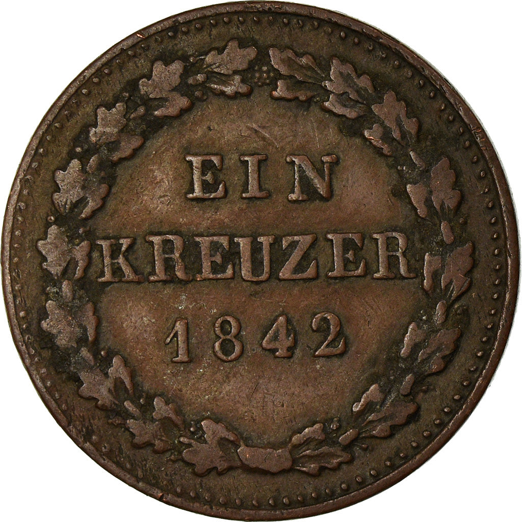 Monnaie, Etats allemands, HOHENZOLLERN-SIGMARINGEN, Carl, Kreuzer, 1842, TTB