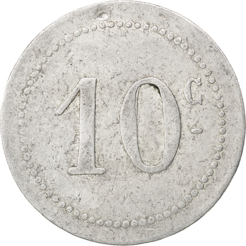 Algeria, 10 Centimes, 1915, VF(30-35), Aluminium, Elie #10.2, 1.90