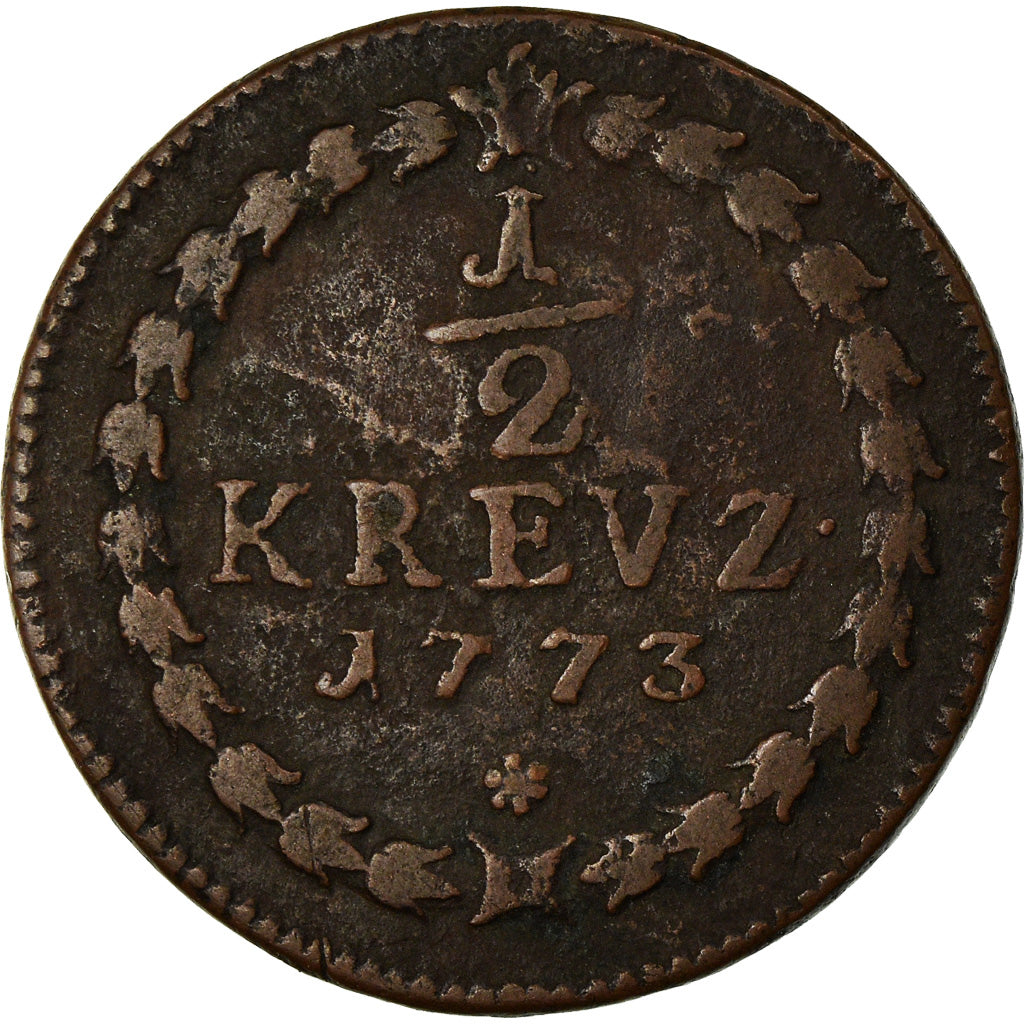 Moneda, Estados alemanes, PFALZ-ELECTORAL PFALZ, Karl Theodor, 1/2 Kreuzer