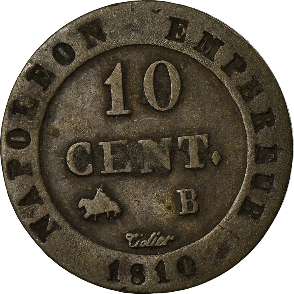 Coin, France, Napoléon I, 10 Centimes, 1810, Rouen, VF(30-35), Billon