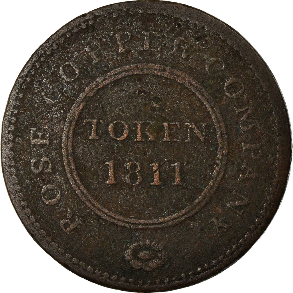 Coin, Great Britain, Rose Copper Company, Halfpenny Token, 1811, Birmingham