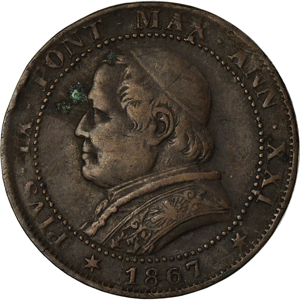 Coin, ITALIAN STATES, PAPAL STATES, Pius IX, Soldo, 5 Centesimi, 1867, Rome