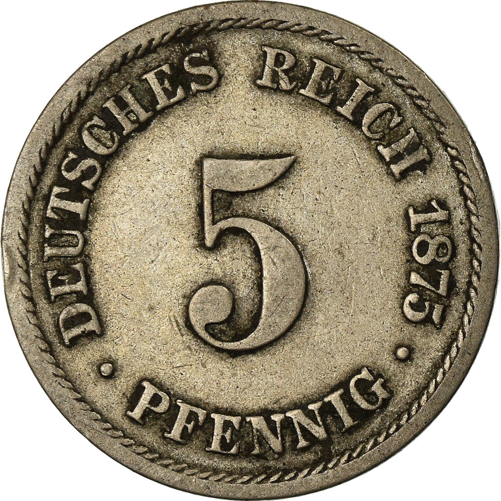 Coin, GERMANY - EMPIRE, Wilhelm I, 5 Pfennig, 1875, Hannover, VF(30-35)
