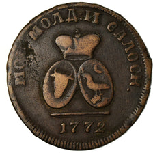 Moneda, MOLDAVIA Y VALAQUIA, 3 Dengi, PARA, 1772, BC+, Bronce, KM:2.1