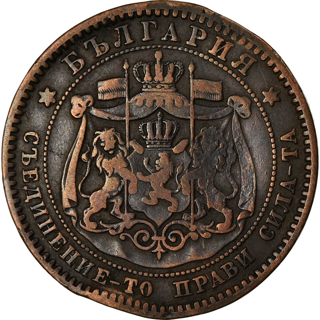 Coin, Bulgaria, Alexander  I, 10 Stotinki, 1881, VF(30-35), Bronze, KM:3