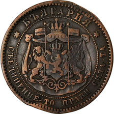 Coin, Bulgaria, Alexander  I, 10 Stotinki, 1881, VF(30-35), Bronze, KM:3