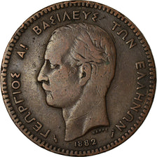 Coin, Greece, George I, 10 Lepta, 1882, VF(30-35), Copper, KM:55