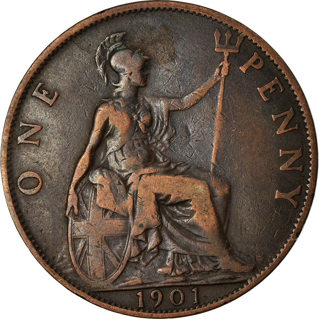 Coin, Great Britain, Victoria, Penny, 1901, VF(30-35), Bronze, KM:790