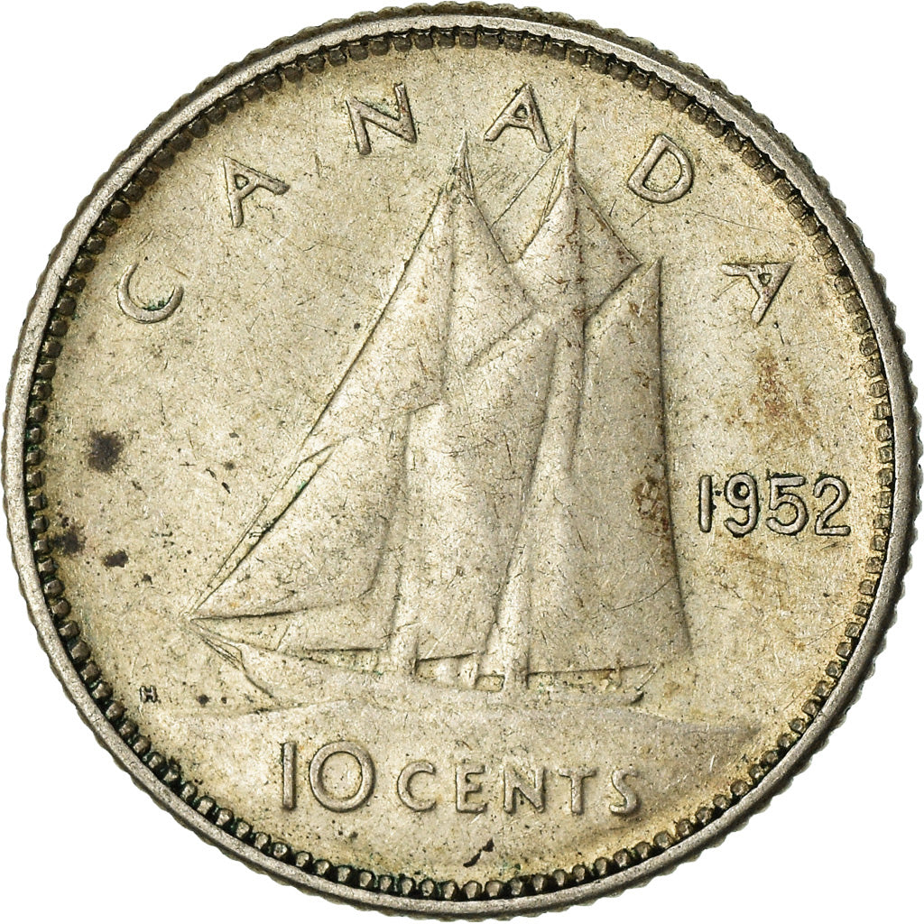 Monnaie, Canada, George VI, 10 Cents, 1952, Royal Canadian Mint, Ottawa, TTB