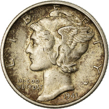 Coin, United States, Mercury Dime, Dime, 1941, U.S. Mint, San Francisco