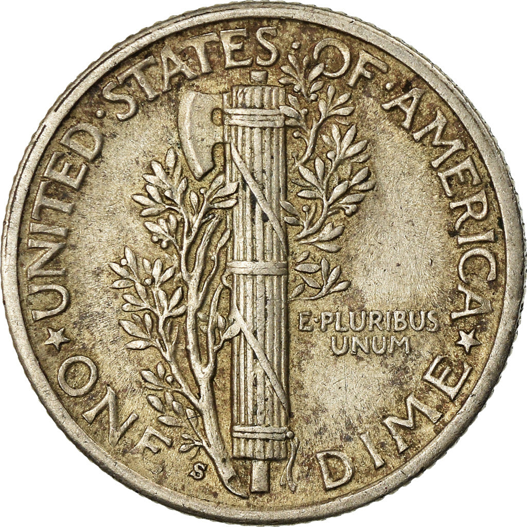Coin, United States, Mercury Dime, Dime, 1941, U.S. Mint, San Francisco
