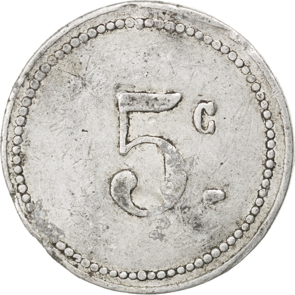 Algeria, 5 Centimes, 1915, VF(20-25), Aluminium, Elie #10.1a, 1.25
