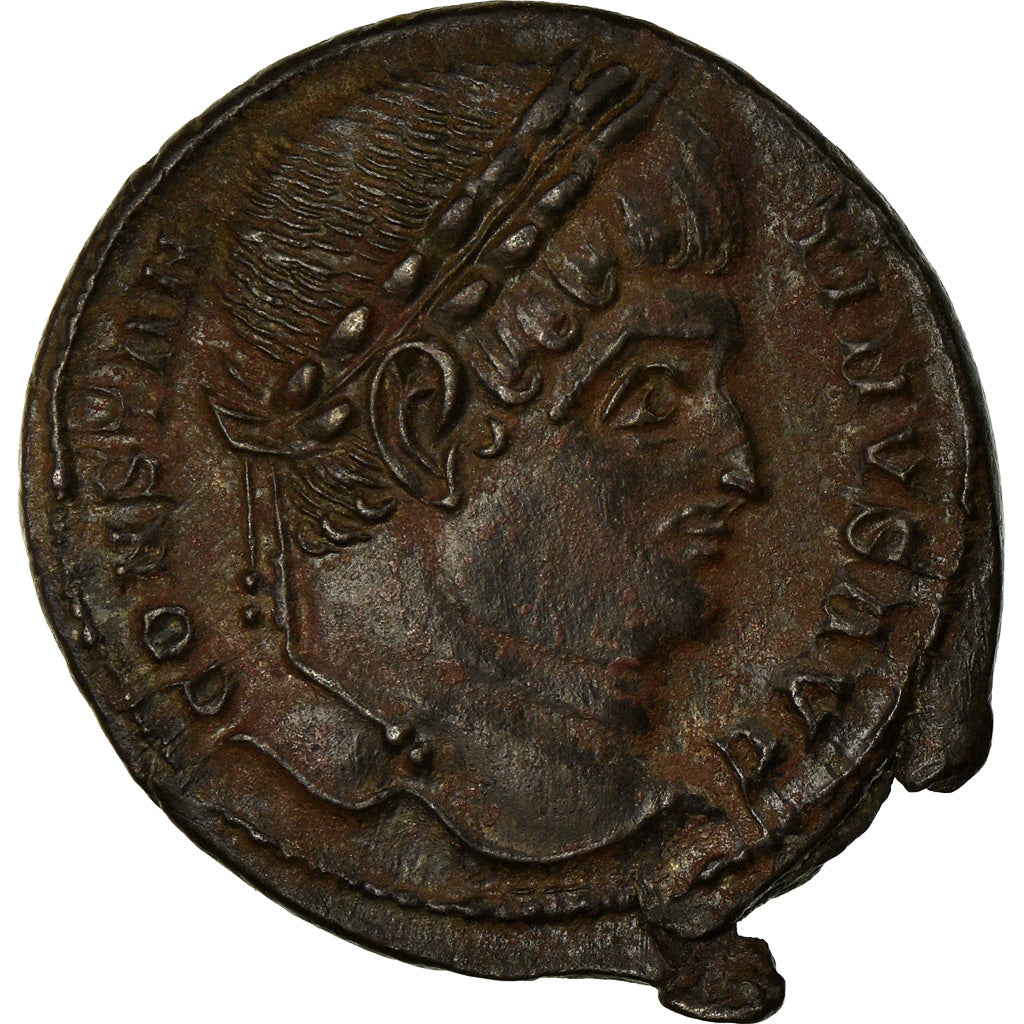 Coin, Constantine I, Nummus, 327-328, Trier, AU(55-58), Copper, RIC:504