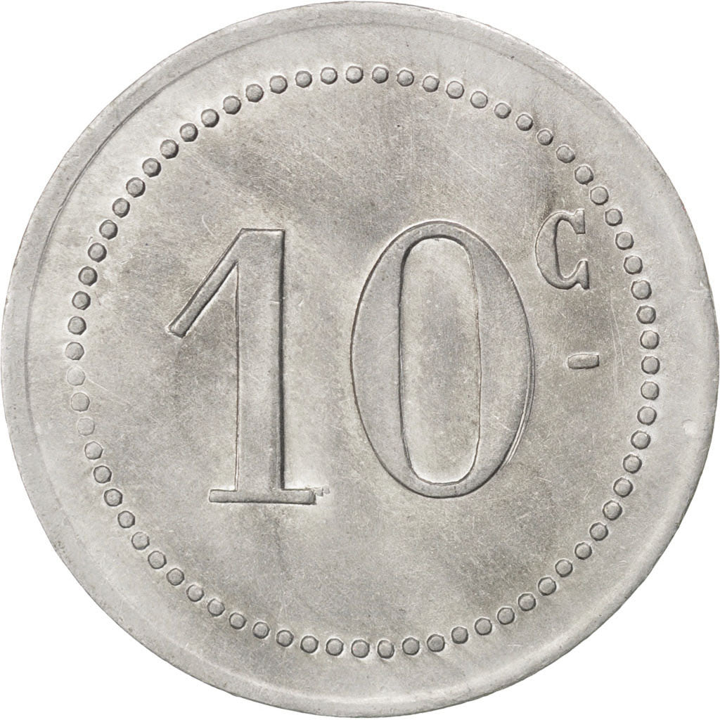 Algeria, 10 Centimes, 1915, AU(55-58), Aluminium, Elie #10.2b, 1.86