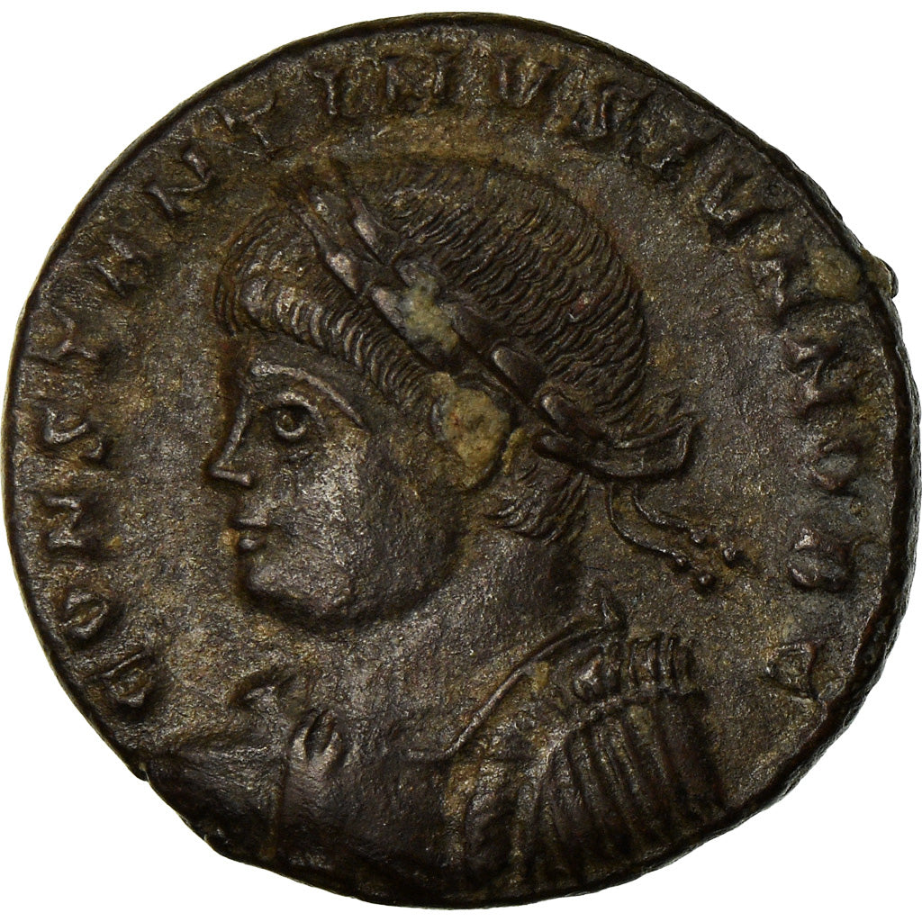 Coin, Constantine II, Nummus, 326-327, Trier, AU(55-58), Copper, RIC:505