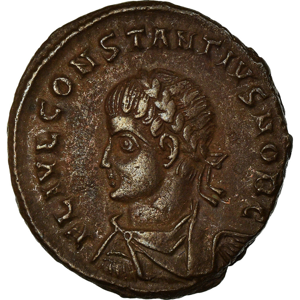 Coin, Constantine II, Nummus, 325-326, Antioch, AU(55-58), Copper, RIC:73