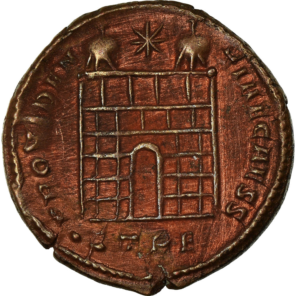 Coin, Constance II, Nummus, 328, Trier, AU(50-53), Copper, RIC:514