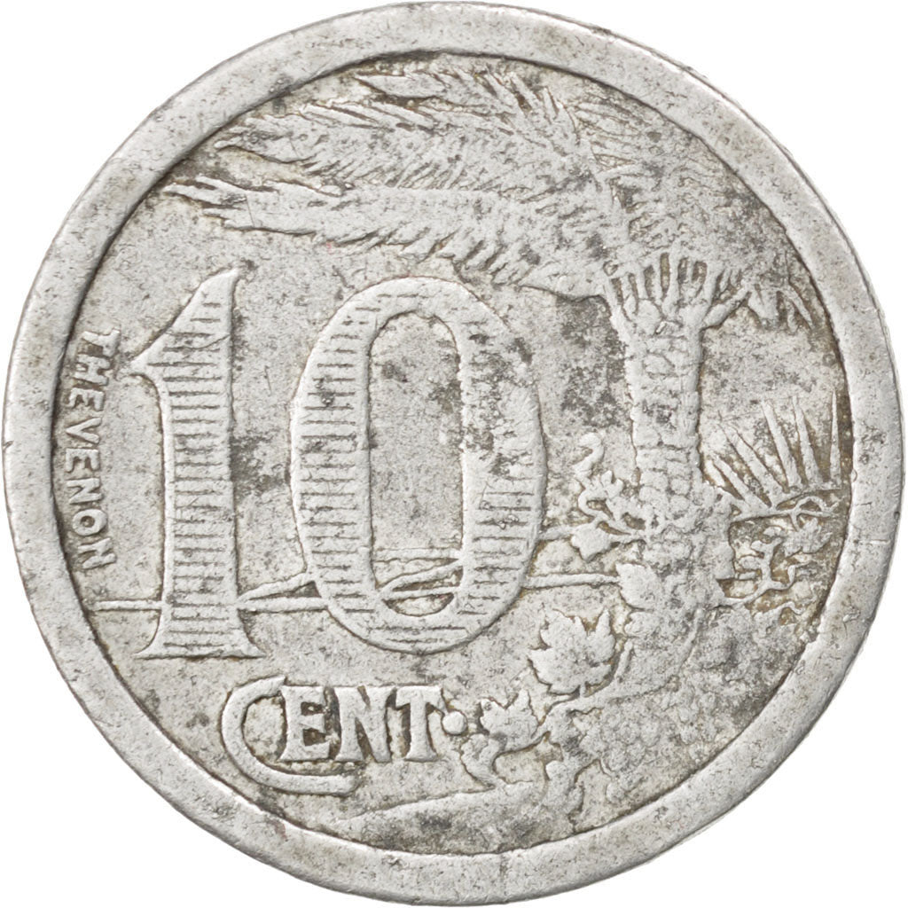 Algeria, 10 Centimes, 1921, VF(20-25), Aluminium, Elie #10.2, 1.52