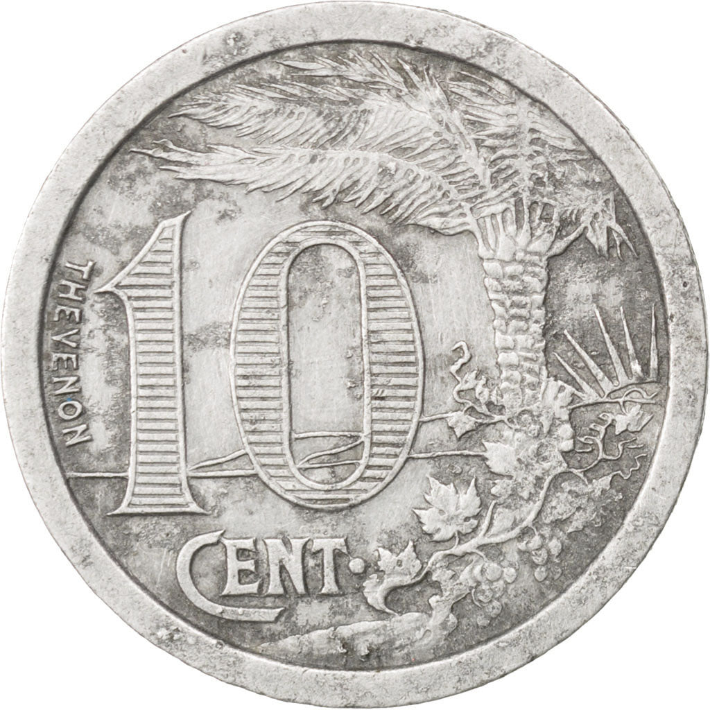 Algeria, 10 Centimes, 1921, EF(40-45), Aluminium, Elie #10.2, 1.64