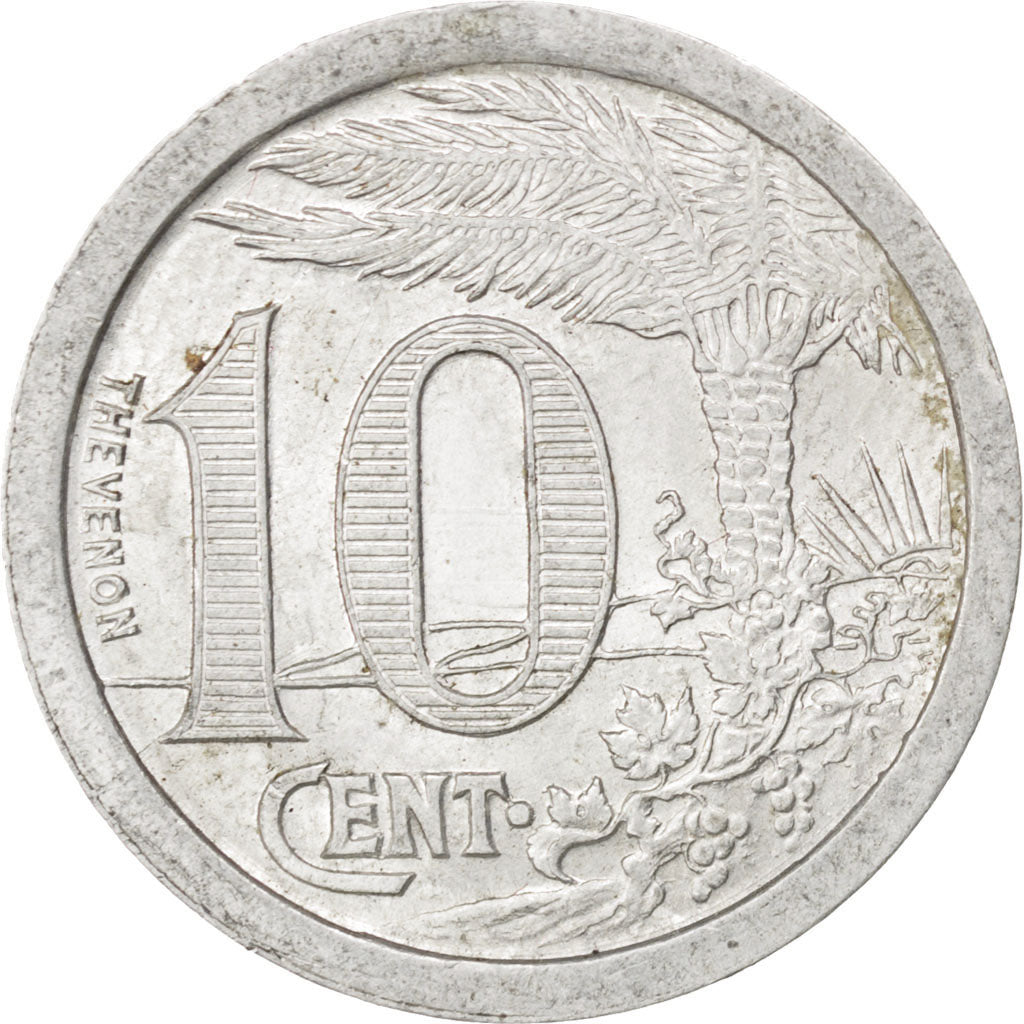 Algeria, 10 Centimes, 1921, AU(55-58), Aluminium, Elie #10.2, 1.57