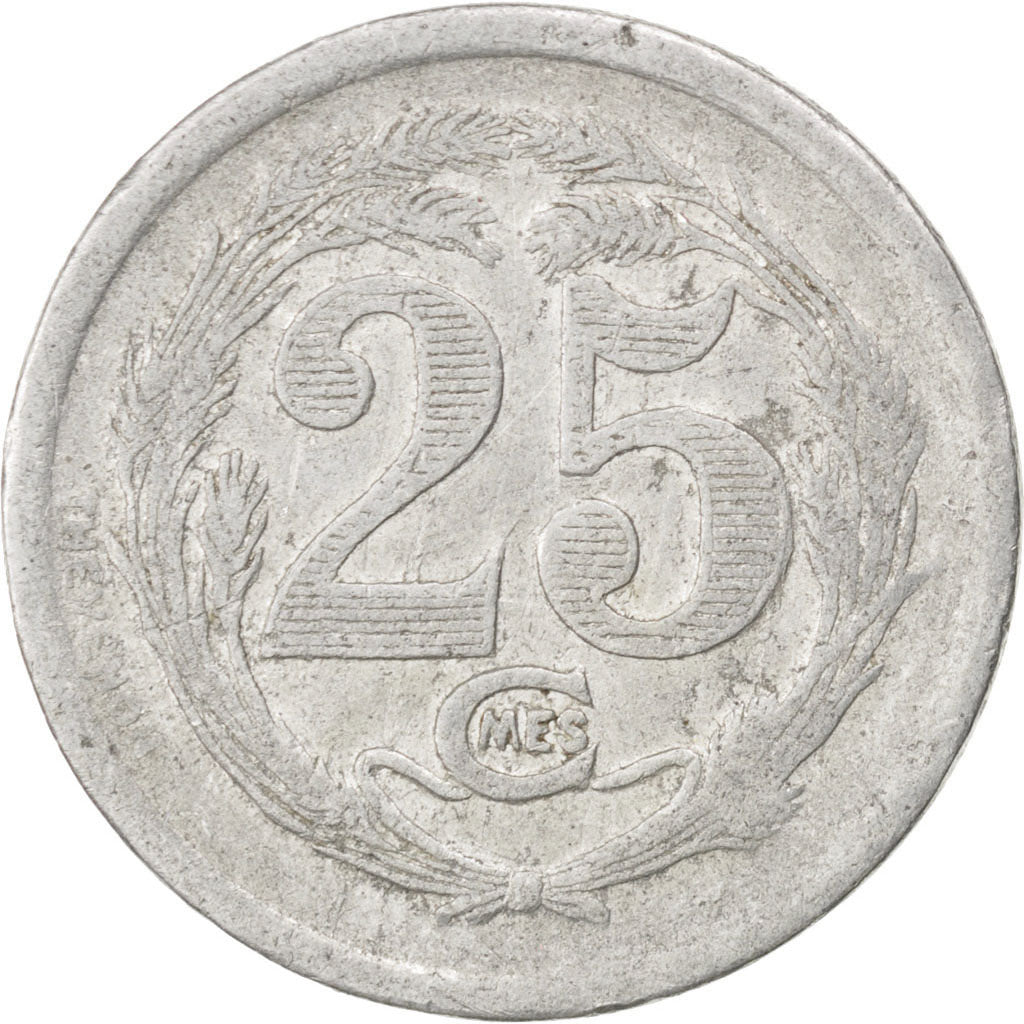 Algeria, 25 Centimes, 1922, VF(20-25), Aluminium, Elie #10.4, 1.83