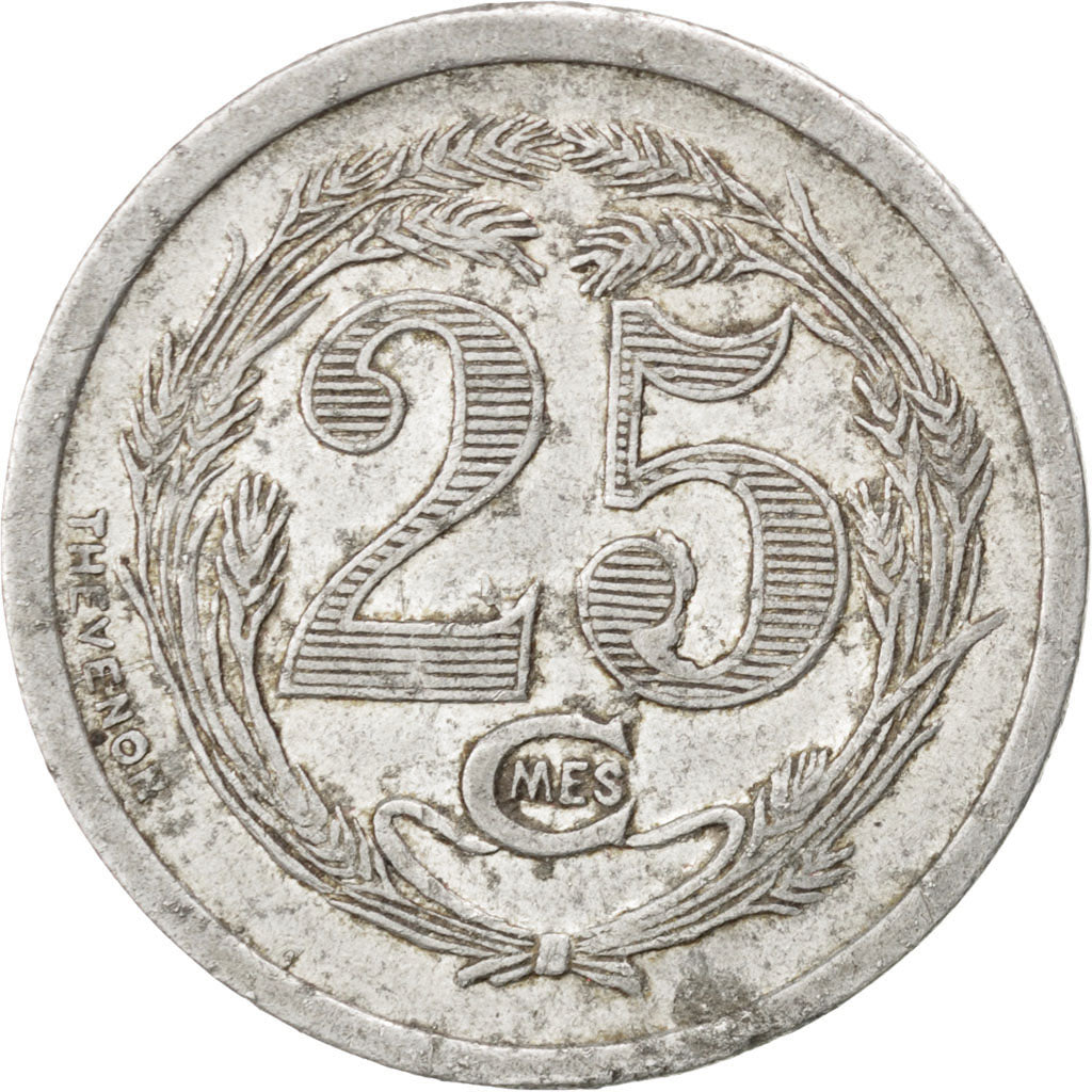 Algeria, 25 Centimes, 1922, EF(40-45), Aluminium, Elie #10.4, 1.94