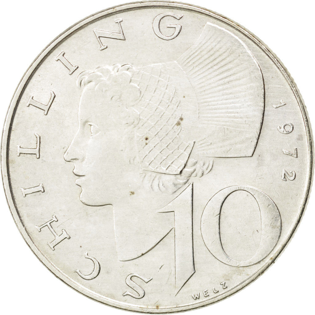 Coin, Austria, 10 Schilling, 1972, AU(50-53), Silver, KM:2882