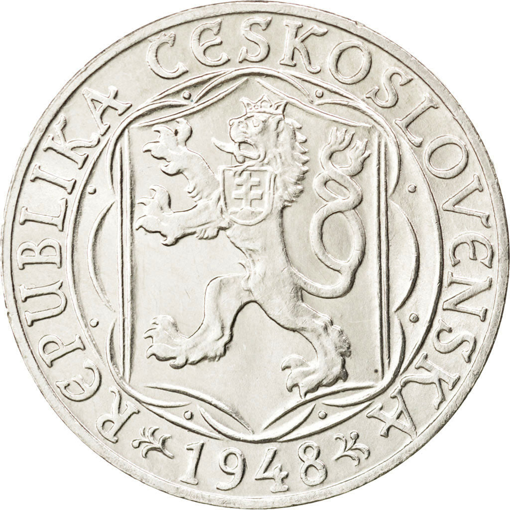 CZECHOSLOVAKIA, 100 Korun, 1948, KM #26, MS(63), Silver, 31, 14.11